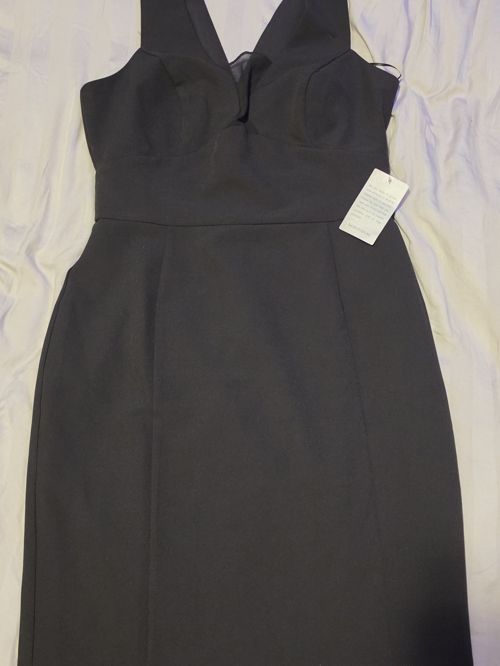 NWT Anthropologie Harlyn Black Midi V-Neck Sheath Dress Size Medium